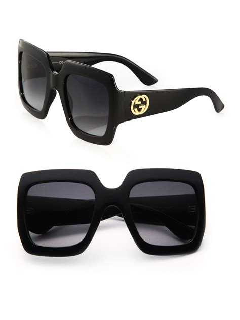 gucci square bubble glasses|gucci oversized square sunglasses black.